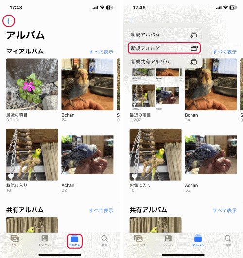 Iphoneにフォルダを作ってアルバムを整理する