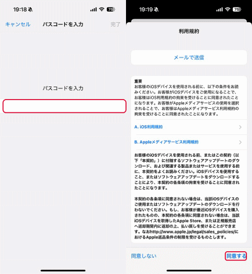 「同意する」をタップ